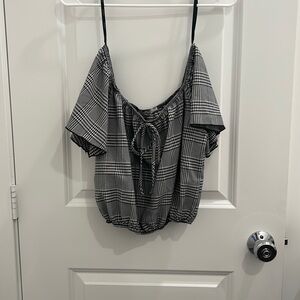 Papaya - Plaid Crop Top in Monochrome